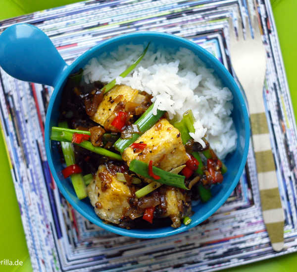 Tofu in schwarzer Pfeffersoße #rezept #gourmetguerilla #vegan