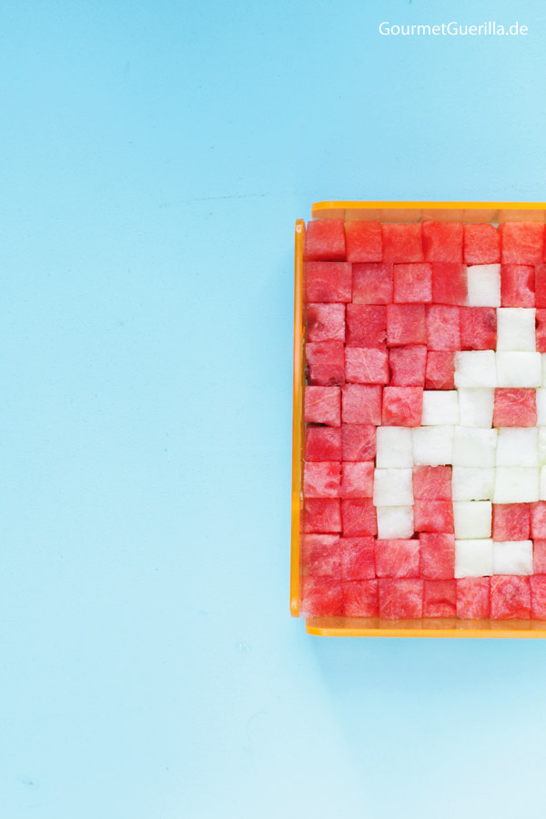 Melone Space Invader #gourmetguerilla #rezept #kinder #obst