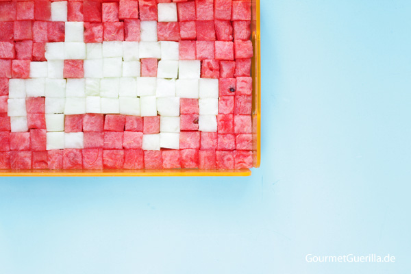 Melone Space Invader #gourmetguerilla #rezept #kinder #obst
