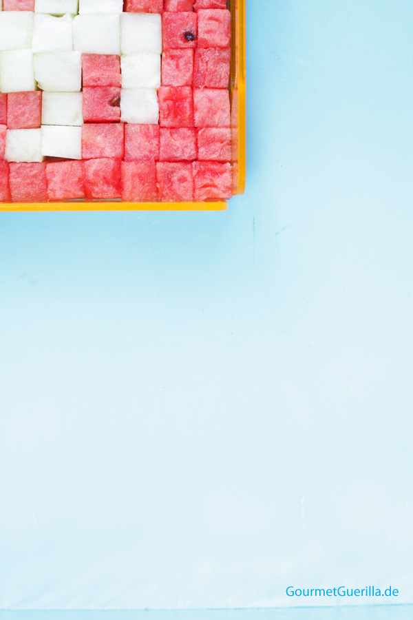 Melone Space Invader #gourmetguerilla #rezept #kinder #obst