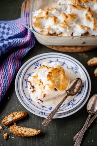 {Dessert} Gebackenes Eis mit Portwein- Feigen und Cantuccini. Super ...