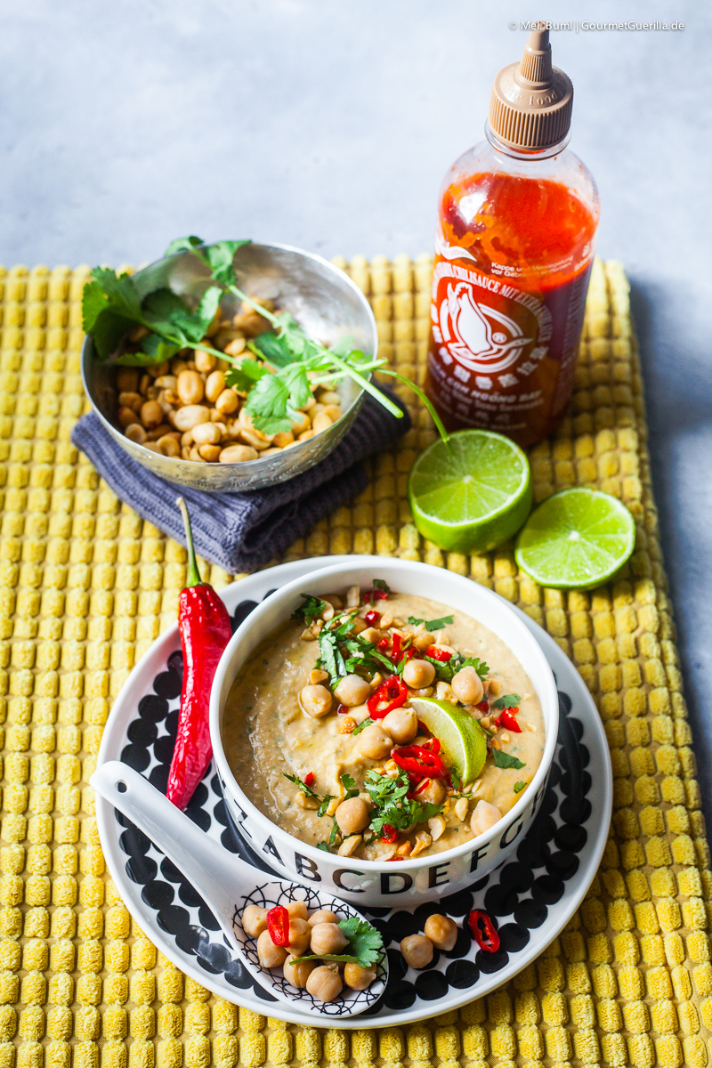Hummus Thai-Style mit Erdnuss, Limette und Siracha | GoumetGuerilla.de
