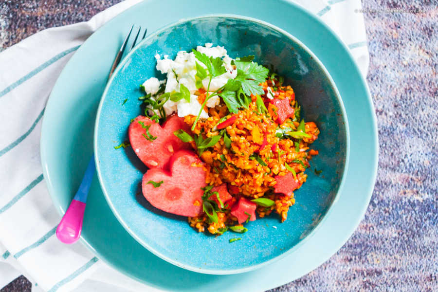 Fixer Bulgur-Gemüse-Salat mit Melone und Feta | GourmetGuerilla.de