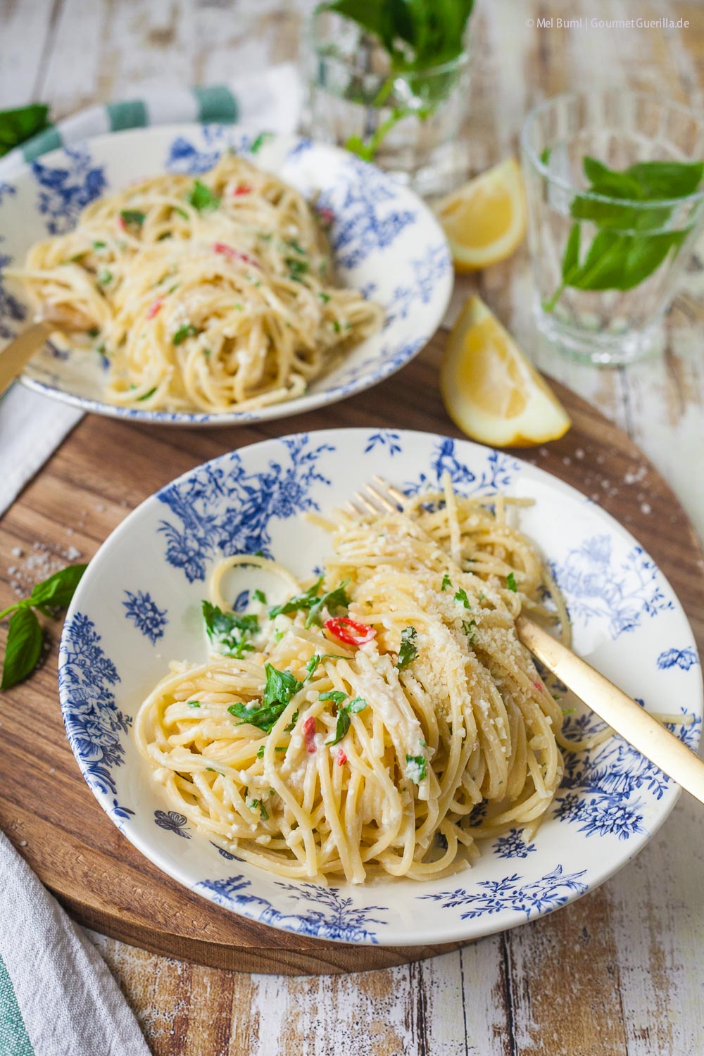 15-Minuten Zitronenspaghetti - einfache schnelle Pasta für den Fruehling | GourmetGuerilla.de
