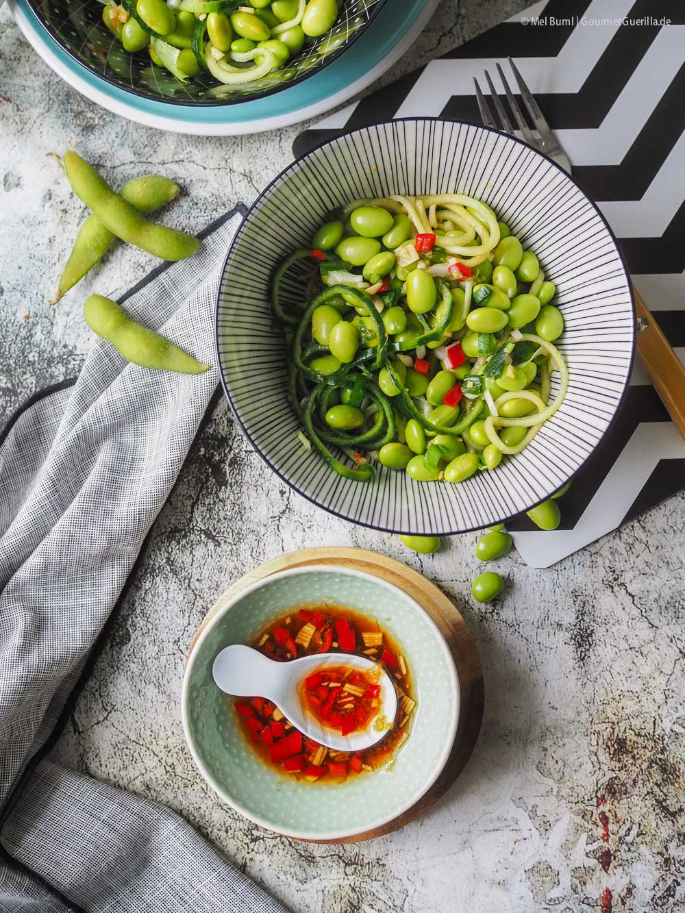 Daves veganer Edamame- Gurken -Salat. Schnell, leicht, perfekt zum ...