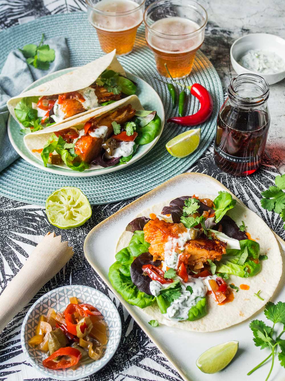 Rauchige Fisch-Tacos mit Limetten-Koriander-Mayo und Jalapenos – Sommerrezept mit Kanadischem Ahornsirup | GourmetGuerilla.de