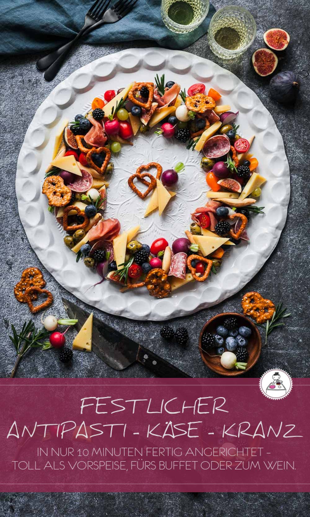 Bunter Anitpasti-Käse-Kranz mit Kaltbach Gold | GourmetGuerilla.de