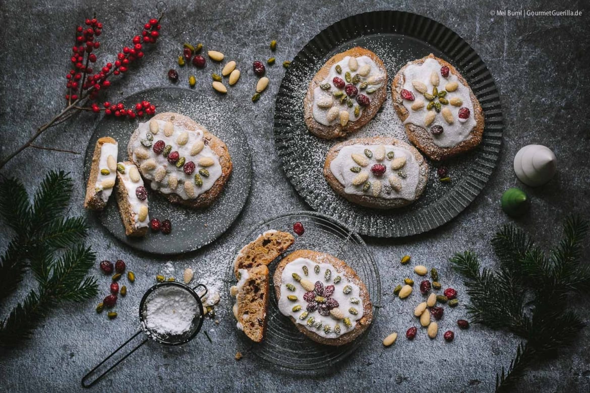 Kleine Mandel-Joghurt-Stollen mit Cranberries. Ein schnelles ...