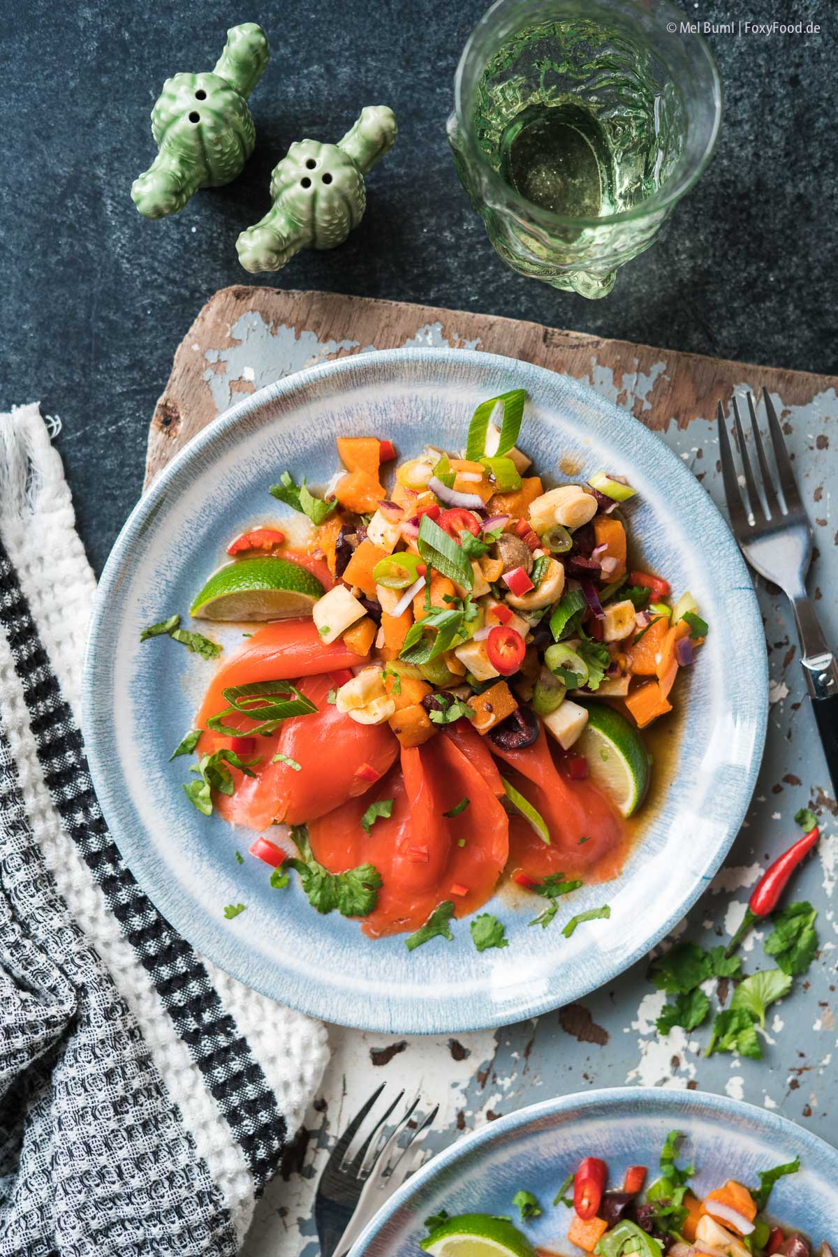 Winterliche Ceviche von Pilzen und Süßkartoffel mit geräuchertem Wildlachs | FoxyFood.de